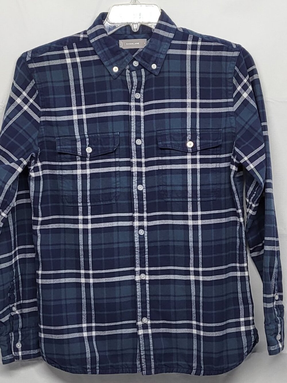 Everlane Womens Flannel Shirt Button Up Size Medium Long Sleeve Plaid Pockets